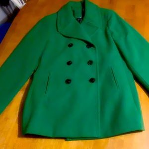 Calvin Klein Green Pea Coat Sz 14